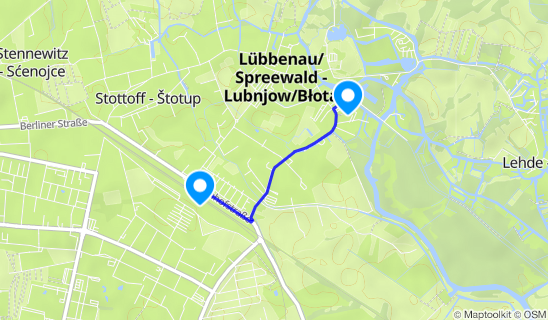 Kartenausschnitt Bahnhof Lübbenau(Spreewald)